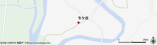 秋田県由利本荘市鳥海町栗沢（牛越）周辺の地図