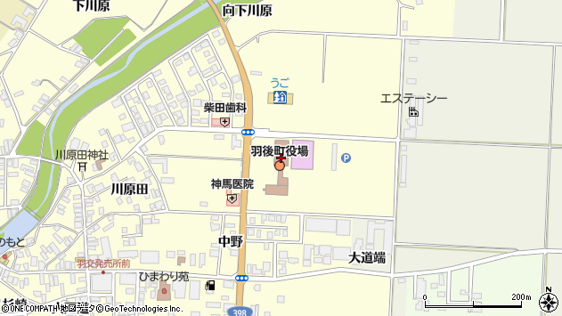 〒012-1100 秋田県雄勝郡羽後町（以下に掲載がない場合）の地図