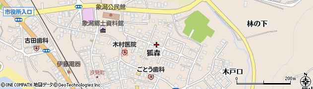 秋田県にかほ市象潟町狐森周辺の地図
