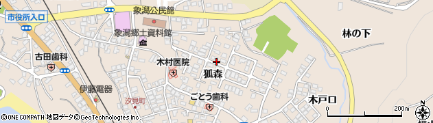 秋田県にかほ市象潟町（狐森）周辺の地図