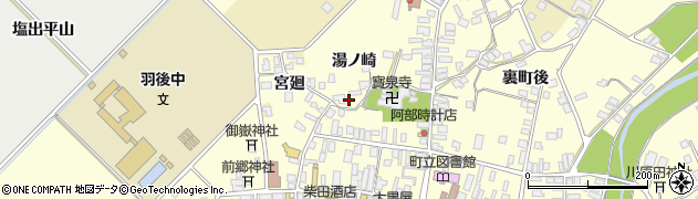 秋田県羽後町（雄勝郡）西馬音内（湯ノ崎）周辺の地図