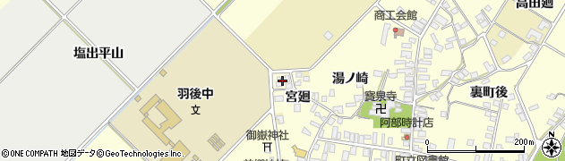 秋田県羽後町（雄勝郡）西馬音内（濁田）周辺の地図