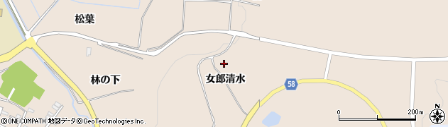 秋田県にかほ市象潟町（女郎清水）周辺の地図