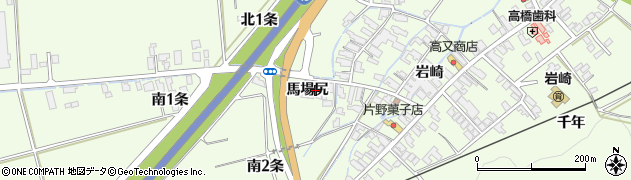 秋田県湯沢市岩崎馬場尻周辺の地図