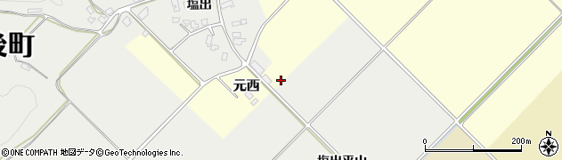 秋田県羽後町（雄勝郡）元西周辺の地図