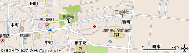 秋田県横手市増田町増田新町86周辺の地図