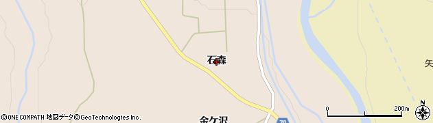 秋田県由利本荘市矢島町元町（石森）周辺の地図