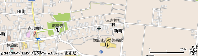 秋田県横手市増田町増田新町77周辺の地図
