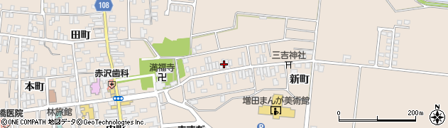 秋田県横手市増田町増田新町129周辺の地図