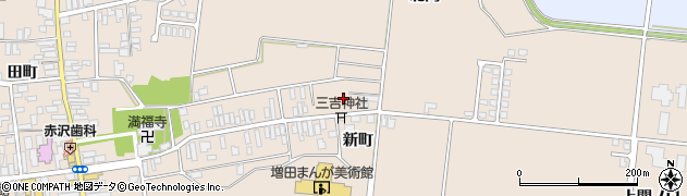 秋田県横手市増田町増田新町周辺の地図