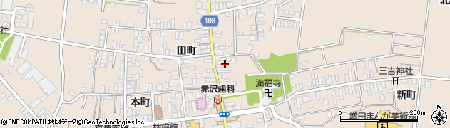 秋田県横手市増田町増田田町周辺の地図