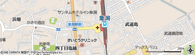 象潟駅周辺の地図