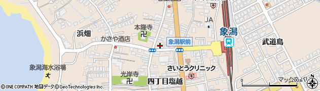 秋田県にかほ市象潟町四丁目塩越185周辺の地図