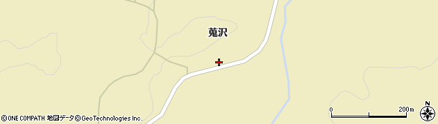 秋田県羽後町（雄勝郡）軽井沢（蒐沢）周辺の地図