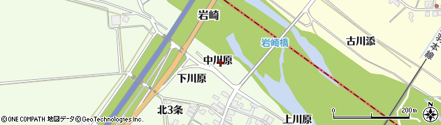 秋田県湯沢市岩崎（中川原）周辺の地図