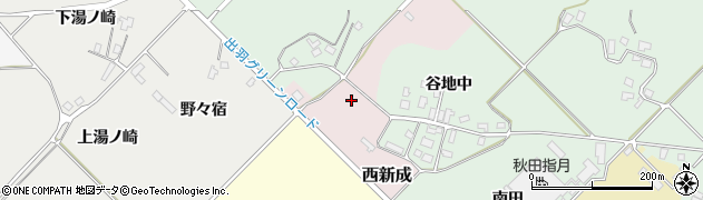 秋田県羽後町（雄勝郡）西新成周辺の地図