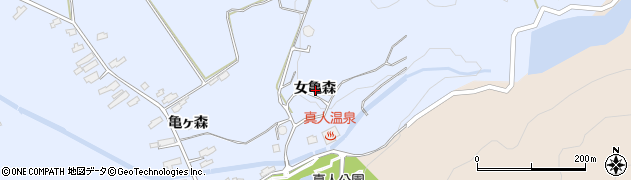秋田県横手市増田町亀田女亀森周辺の地図