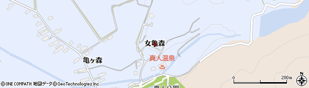 秋田県横手市増田町亀田（女亀森）周辺の地図