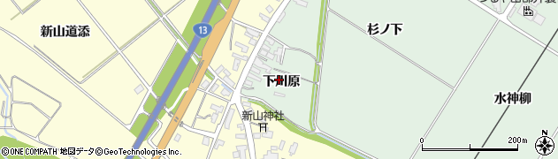 秋田県横手市十文字町仁井田（下川原）周辺の地図