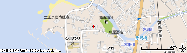 秋田県にかほ市象潟町一丁目塩越19周辺の地図