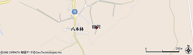 秋田県由利本荘市矢島町元町田沢周辺の地図