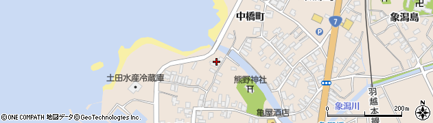 秋田県にかほ市象潟町一丁目塩越25-4周辺の地図