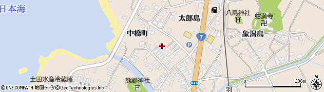 秋田県にかほ市象潟町（中橋町）周辺の地図