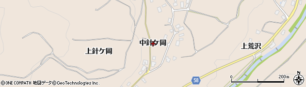 秋田県由利本荘市矢島町荒沢（中針ケ岡）周辺の地図