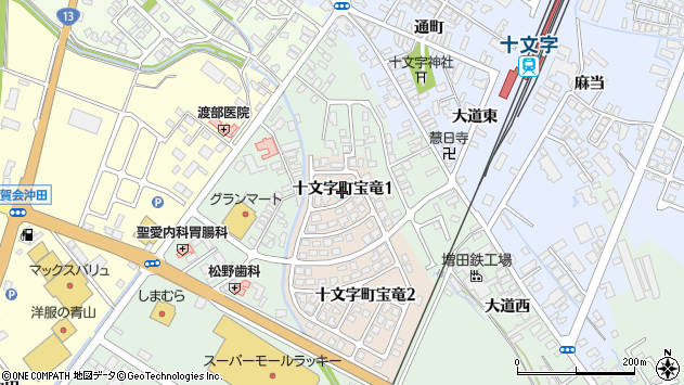〒019-0518 秋田県横手市十文字町宝竜の地図