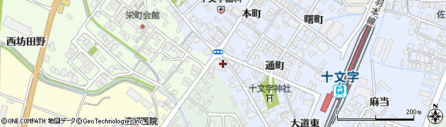 秋田県横手市十文字町（十文字）周辺の地図