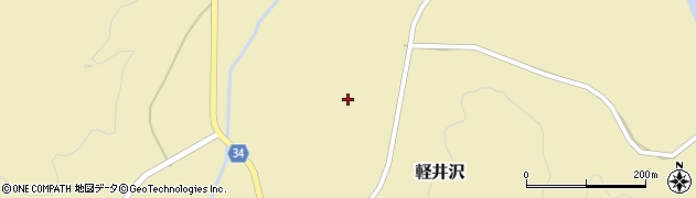 秋田県羽後町（雄勝郡）軽井沢（軽井沢）周辺の地図