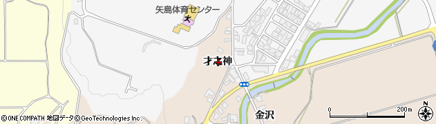 秋田県由利本荘市矢島町荒沢（才之神）周辺の地図