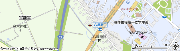 秋田県横手市十文字町上鍋倉（上掵）周辺の地図
