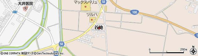 秋田県由利本荘市矢島町元町谷地周辺の地図