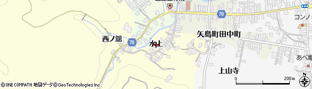 秋田県由利本荘市矢島町城内（水上）周辺の地図