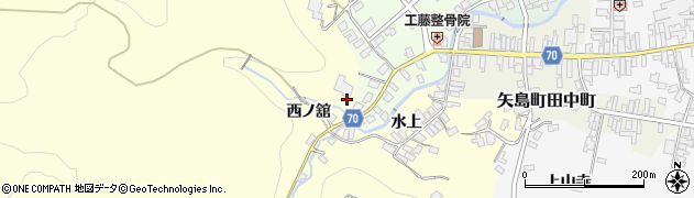 秋田県由利本荘市矢島町城内田屋の下64周辺の地図
