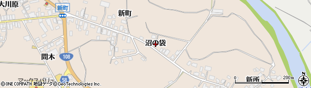 秋田県由利本荘市矢島町元町（沼の袋）周辺の地図