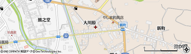 秋田県由利本荘市矢島町元町大川原75周辺の地図