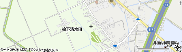 秋田県横手市十文字町上鍋倉（掵大道西）周辺の地図