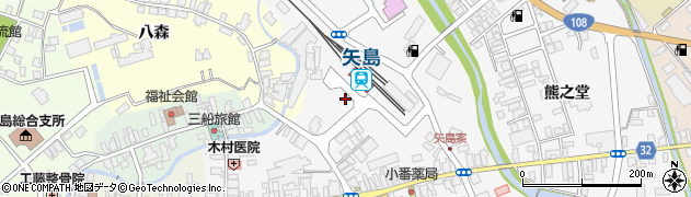 秋田県由利本荘市矢島町七日町（羽坂）周辺の地図