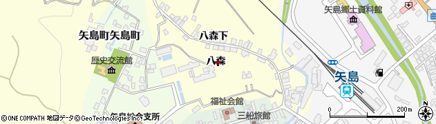 秋田県由利本荘市矢島町城内（八森）周辺の地図