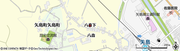 秋田県由利本荘市矢島町城内（八森下）周辺の地図