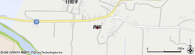 秋田県由利本荘市矢島町新荘西田周辺の地図