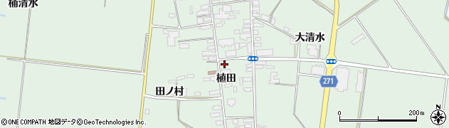 秋田県横手市十文字町植田周辺の地図
