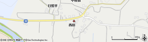 秋田県由利本荘市矢島町新荘西田131周辺の地図