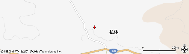秋田県雄勝郡羽後町払体一水口周辺の地図