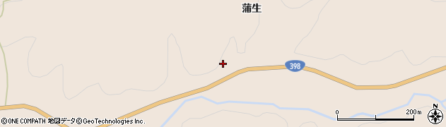 秋田県羽後町（雄勝郡）上到米（蒲生山）周辺の地図