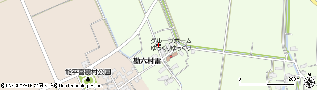 秋田県横手市十文字町上鍋倉勘六村北周辺の地図
