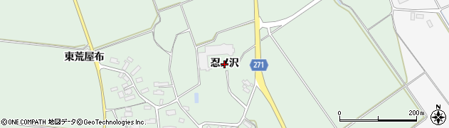 秋田県横手市十文字町植田（忍ノ沢）周辺の地図