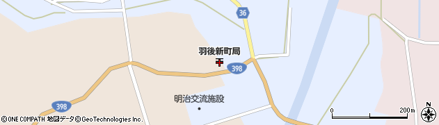 羽後新町郵便局周辺の地図